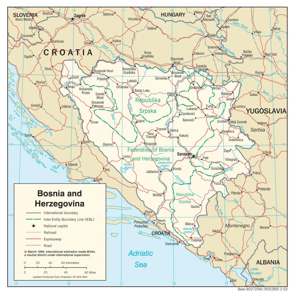 بوسنیا کا نقشہ
